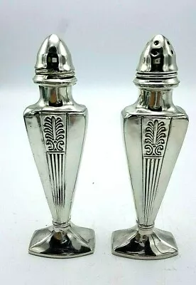 Vintage Salt And Pepper Shaker Viking Set Silver Plated Lead Marked C-16 1040's • $2.49