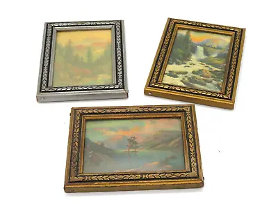 Lot 3 Mini Prints From 1930s All Mountain Scenes Wilderness Framed Souviner • $35