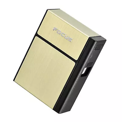 Cigarette Case Smoke Tobacco Box Lightweight Metal Holder Electric Lighter USA • $11.66