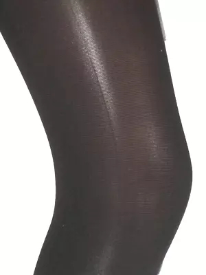 Dark Brown Black Footless Tights. Ladies 60 Den Smooth Knit 3/4 • £3.99