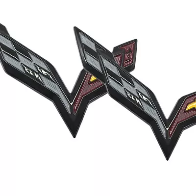 2* For Corvette C7 2014-2019 Front & Rear Cross Flags Emblem Badge Gloss Decals • $16.09