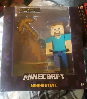 2015 Minecraft Mining Steve 5  Figure W/pickaxe Rare New • $67