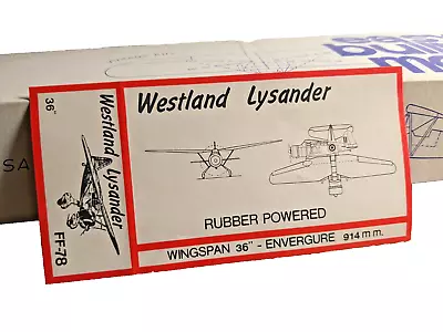 Vintage Easy Built Models Westland Lysander Rubber Power 36  Wing Span (Canada) • $59