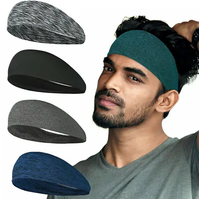 Men Women Sports Headband Basketball Running Headband Sweatband Yoga Hair Wrap • $5.98