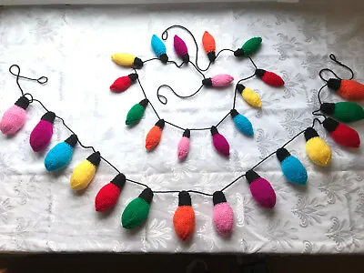 Dk Straight Needles Knitting Pattern To Create Retro Christmas Festoon Lights  • £1.99