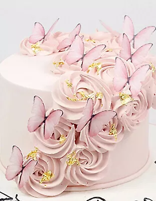 Edible 30 Butterflies For Cake Cupcake BIRTHDAY BABY SHOWER WEDDING ENGAGEMENT • $20.13