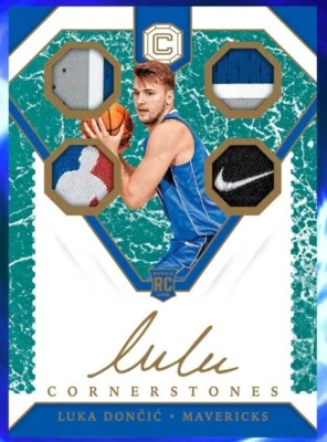 $300 • Buy *DIGITAL CARD*  Luka Doncic Cornerstones 2018 RC Patch Auto 2/100 NBA Dunk App