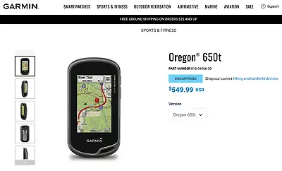 Garmin Oregon 650t Handheld GPS + Garmin Topo US 24K West Map • $240