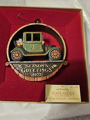  Vintage Hallmark Ornament- Nostalgia 1977 Seasons Greetings 3  With Box Car • $20