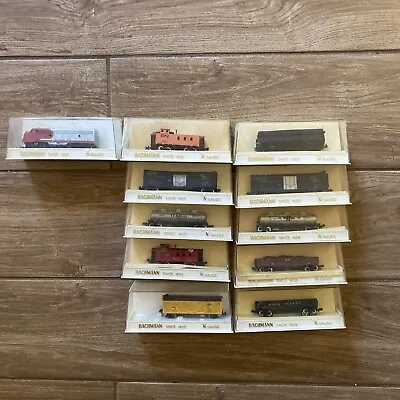 Vintage Bachmann N Gauge Trains Lot Of 11 Untested Santa Fe And More • $149.99