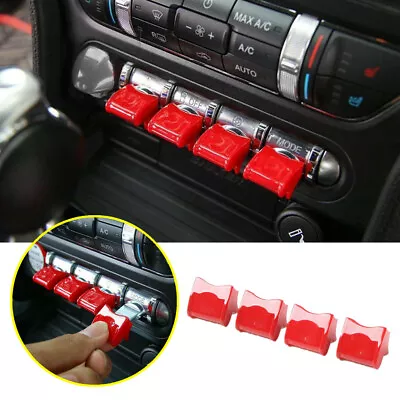 For 2015-2021 Ford Mustang Red Interior Center Control Button Switch Cover Trim • $16.13