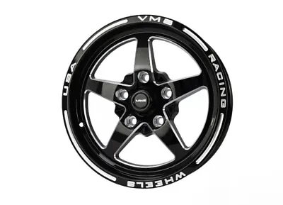 VMS Racing Drag Wheel Black V-Star 15x3.5 | 5X114.3 |-13 ET | 5x4.5 | 1.75” BS| • $199.95