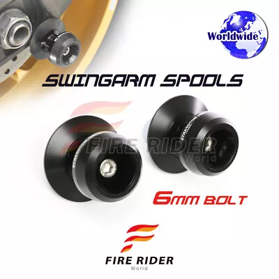 Billet Black M6 Rear Swingarm Spools Twall For Yamaha YZF R6S 03 04 05 06 07 08 • $29.27