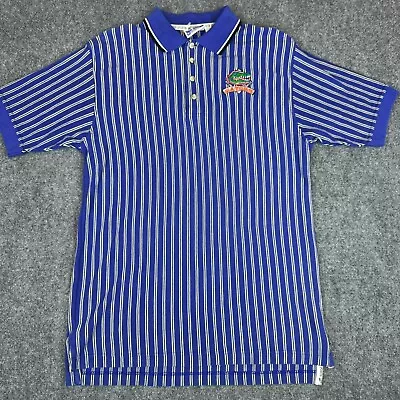 Vintage Florida Gators Polo Shirt Men's Small Blue Striped NCAA Spike Sports • $14.97