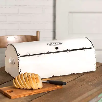 CTW  Vintage Style White Metal Bread Box  ~~  NEW  ~~ • $59.95