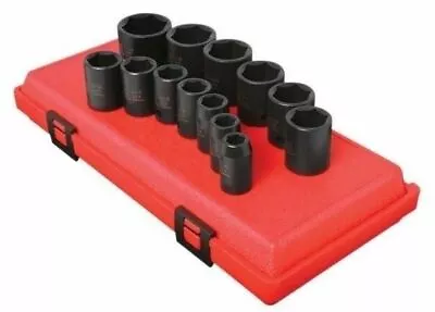 Sunex 13pc 1/2  SAE 6pt Point Impact Sockets Set Tools Drive Standard INCH 2650 • $50.97