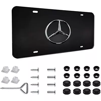 3D License Plate Tag  For Mercedes Benz Black Stainless Steel  Screw Caps Set • $18.99