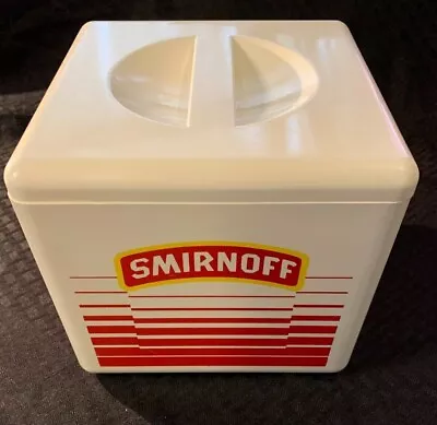 Vintage RARE Smirnoff Vodka Square Ice Bucket Plastic W/ Lid EUC • $69.99