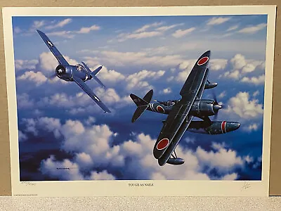 Grumman F4F Wildcat Aviation Art Print Japanese F1M2 Pete  Print Tough As Nails • £36