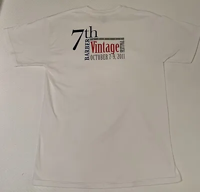 Barber Motorsport 2011 Vintage Festival T-shirt Med SS White Motorcycle Racing • $16