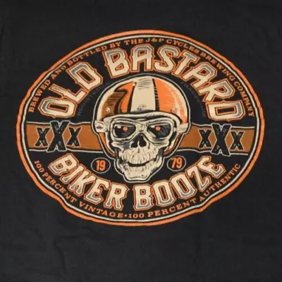 J&P Cycles - Old Bastard Biker Booze Zombie Skull Graphic Harley MED T-shirt • $16.99