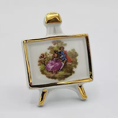 Vintage Limoges France Dollhouse Miniature Victorian Scene Art Easel  • $9.95