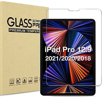 Tempered Glass Screen Protector For Apple IPad Pro 12.9 Inch 2021 2020 2018 • £4.85