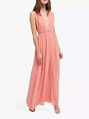 FRENCH CONNECTION Womens Pink Sleeveless Full-Length Fit + Flare Formal Dress 10 • $32.99