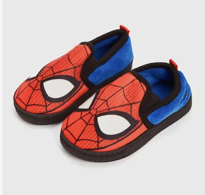 TU Boys Marvel Spider-Man Slippers Shoe Size 8 New • £8