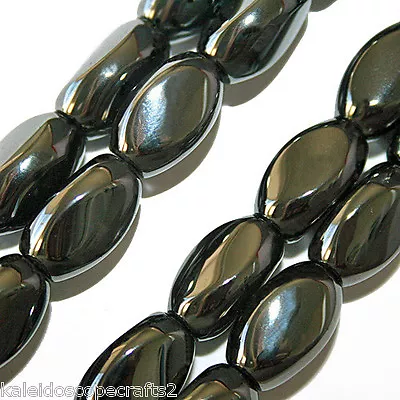 Magnetic Hematite Stone Jewelry Beads Twist Nugget Oval 8x12mm Bead Strand Mh19 • $11.99