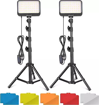 UBeesize LED Video Light Kit 2Pcs Dimmable Continuous Portable Photography Ligh • $48.51