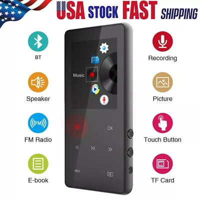 16GB Bluetooth MP3 Player HiFi Lossless Music FM Radio Recorder Built-in Speaker • $28.37