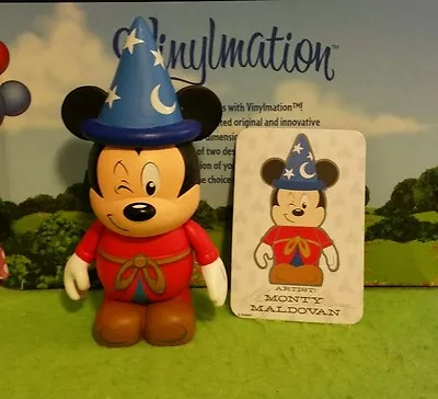 DISNEY Parks Vinylmation 3  Park Set 5 Sorcerer Mickey Mouse Winking With Card  • $17.99