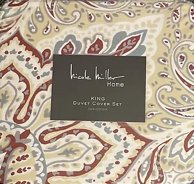 Nicole Miller King Duvet Set New • $89.99