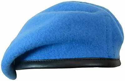 100% Wool BRITISH BERET - All Sizes UNITED NATIONS Light Blue UN Army Cap Hat • £11.99