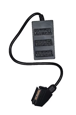 3 Way Scart Lead Cable Wire Splitter Switch Box Adapter Extension Tv Dvd Video • £5.99