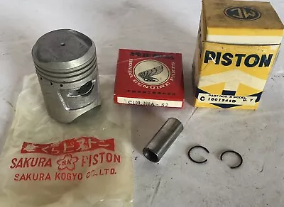 Piston Kit For Honda C100 C102 3rd Oversize 0.75 Rings Pin Clips New Old Stock • $35