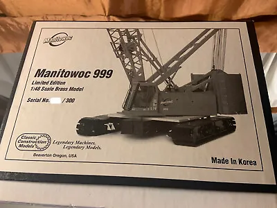 Manitowoc 999 Ltd Ed. Crawler Crane - Red - CCM Brass 1:48 Scale Model -Open Box • $2300