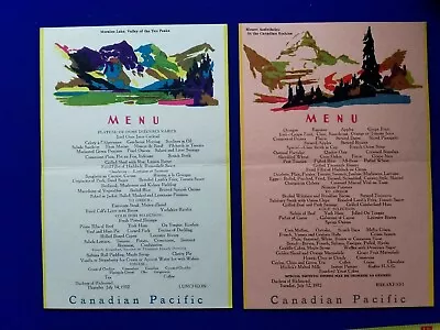 Canadian Pacific Railway Dining Car Service Menu 1932 X 2 Original Rare. • £2