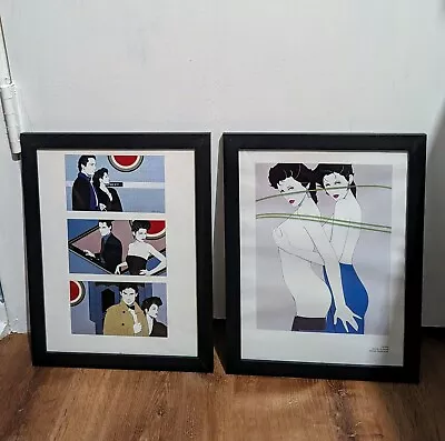 Patrick Nagel Art Bookplate Prints Metro Men Women 1985 1980s Framed Pictures • $49.99