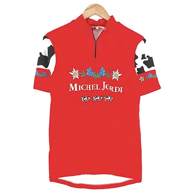 Michel Jordi Cycling Jersey Bike Maillot Shirt Race Red Men Size M Medium • $29.20
