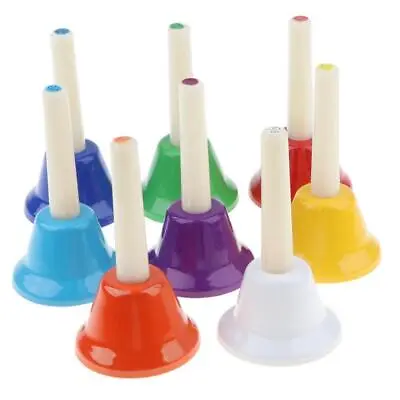 8 Note Diatonic Multi-Color Metal Hand Bells  Preschool Developmental Music • £21.46