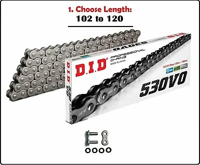 D.I.D DID 530 VO Oring Motorcycle Drive Chain Natural With Rivet Master Link • $105.70