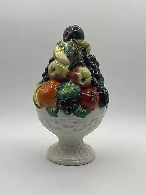 Vintage Italian Majolica Hand Molded Hand Painted Fruit Tree Ceramic Centerpiece • $40