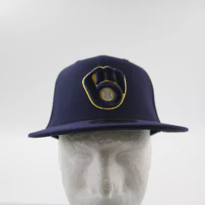 Milwaukee Brewers New Era 59fifty Fitted Hat Unisex Navy New • $28.34