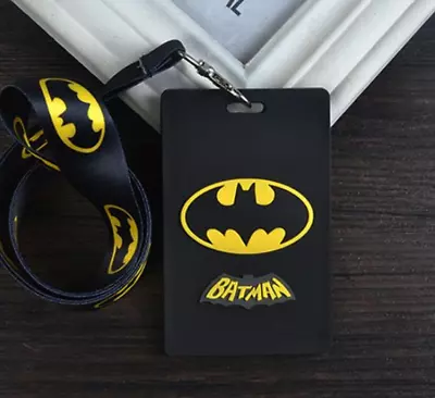 $33 • Buy Lot Avengers Batman Cartoon Key Chain Lanyard Pvc ID Badge Holder Key Neck Strap