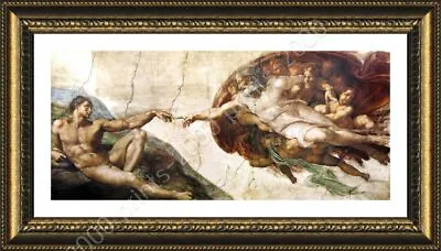 The Creation Of Adam By Michelangelo | Framed Canvas | Wall Art Artwork Print • $132.59