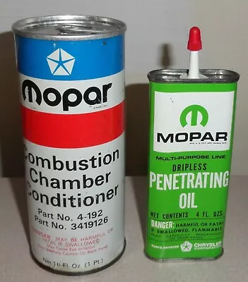 Cool Original Pair Of NOS Vintage MOPAR Cans - 4 Oz Handy Oil Tin & Tall 16 Oz • $22.50