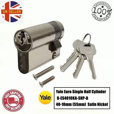 Yale Euro Single Cylinder KA Door Lock Interior Indoors UPVC Nickel 40:10/55mm • £7.95