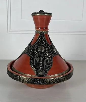 Moroccan Handmade Ceramic Decorative Metal Tajine Dish 6” Diameter • $29.99